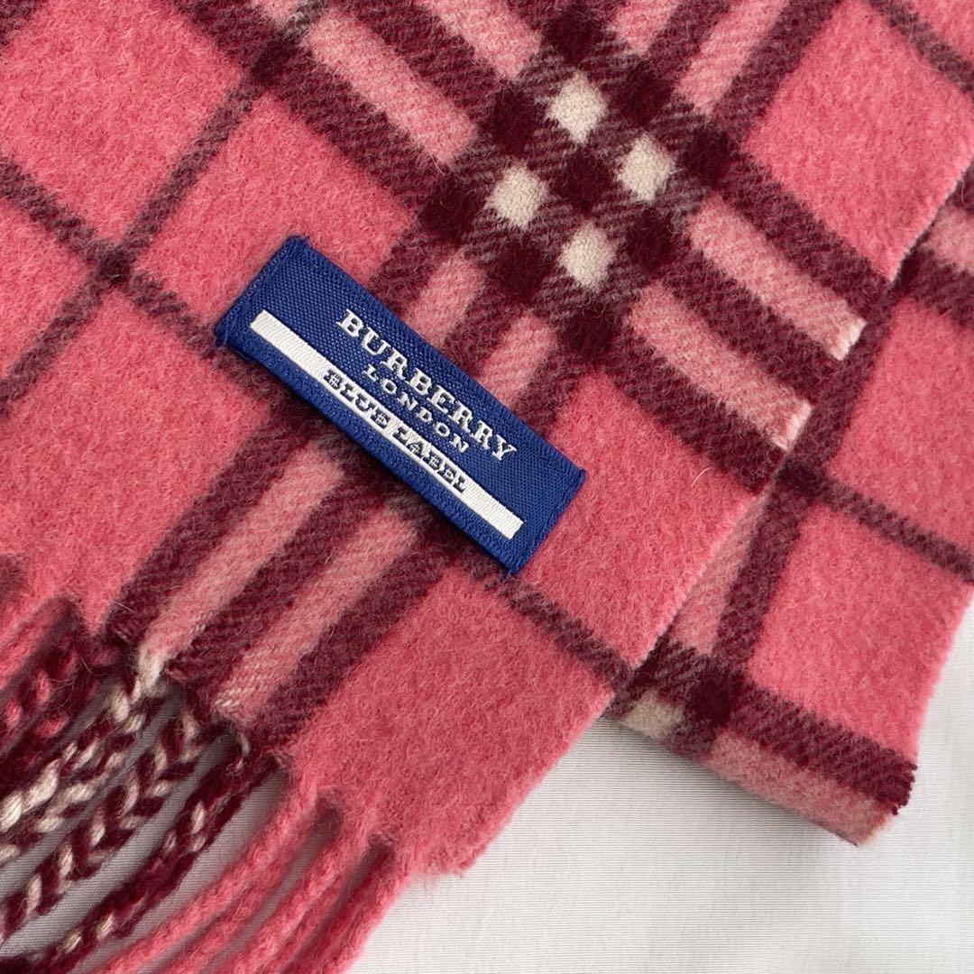 ✴️バーバリー Burberry マフラー ピンク カシミヤ 美品