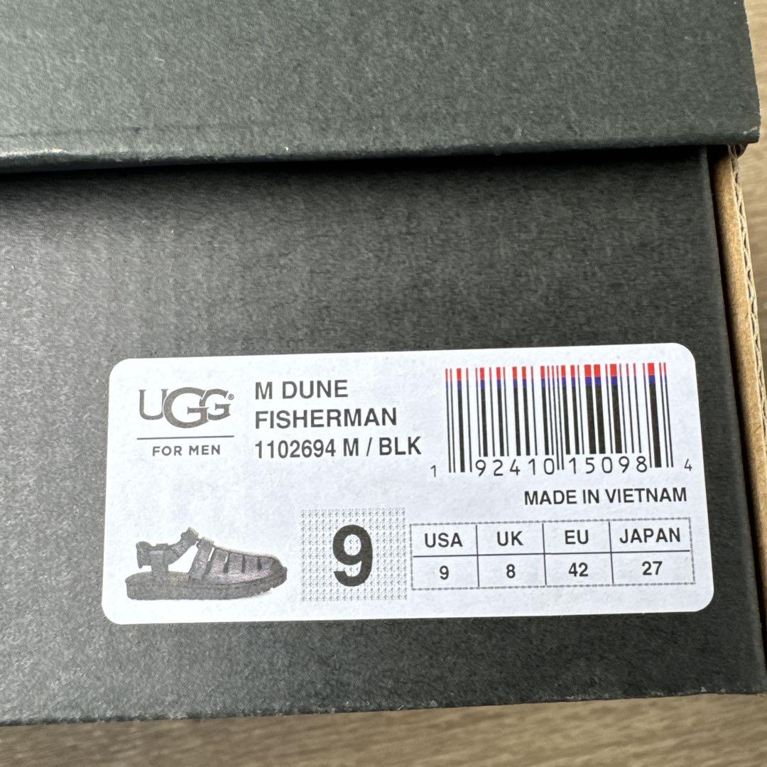 UGG アグメンズ サンダル 9/27cm レザー ブラック 黒