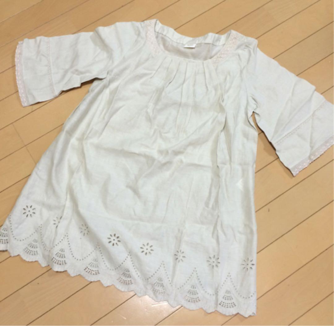 新品　テチチ　Te’chichi 綿麻　リネン　七分袖　チュニック　ブラウス