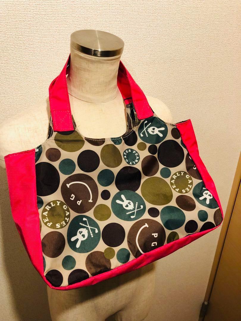 ★非売品★ パーリーゲイツ カートバッグ ゴルフ 鞄 総柄 ミラー付き 鏡
