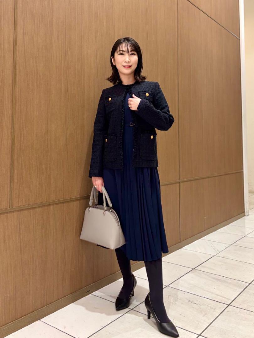 2024年現行品♡PLST プラステ ツイードジャケット ネイビー ノー