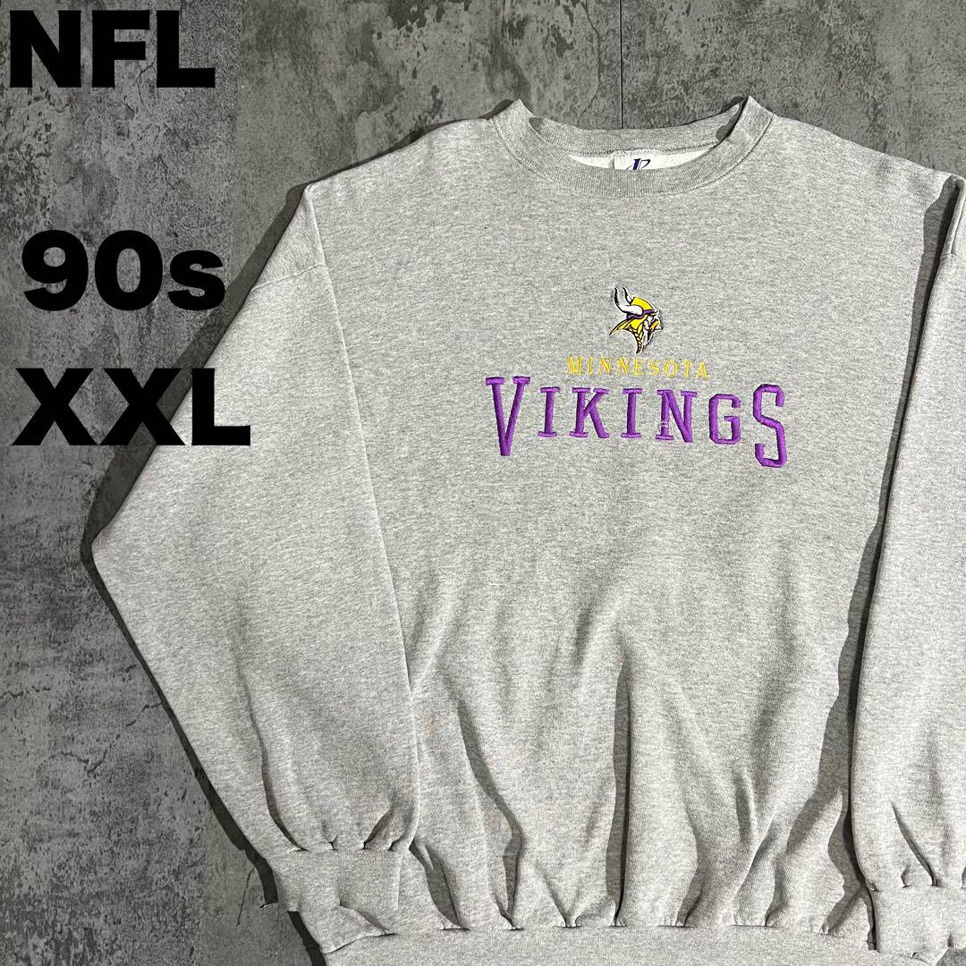NFL 90s ミネソタバイキングス ロゴ刺繍 アメフト スウェット XXL