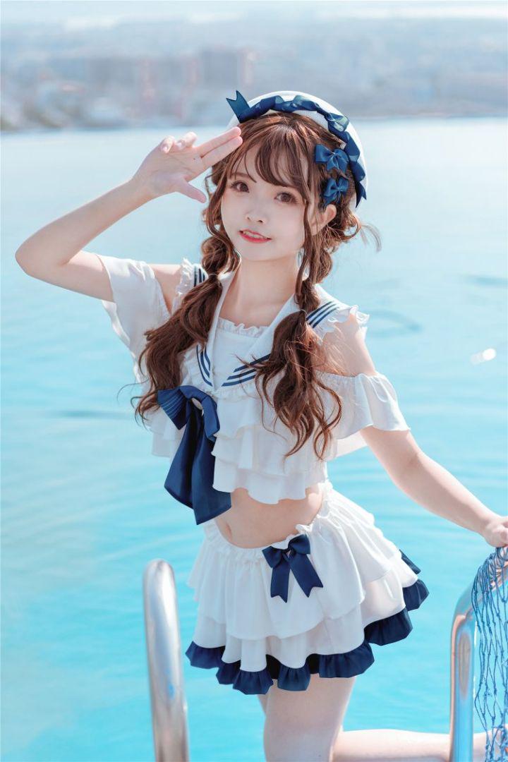 To Alice セーラーフリルビキニ 水着 トゥアリス To Alice 紺
