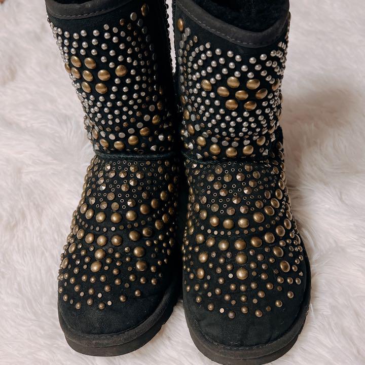 になります 値下げ ムートンブーツ US6 HvlsN-m58082394008 UGG×JimmyChoo スタッズ付き ボアソール