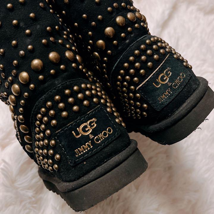になります 値下げ ムートンブーツ US6 HvlsN-m58082394008 UGG×JimmyChoo スタッズ付き ボアソール