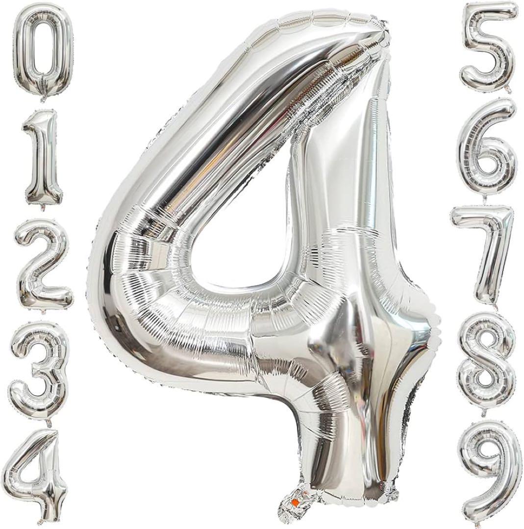 ❣️未使用品❣️数字バルーン 4 バルーン4 シルバー 特大 大きい 90cm