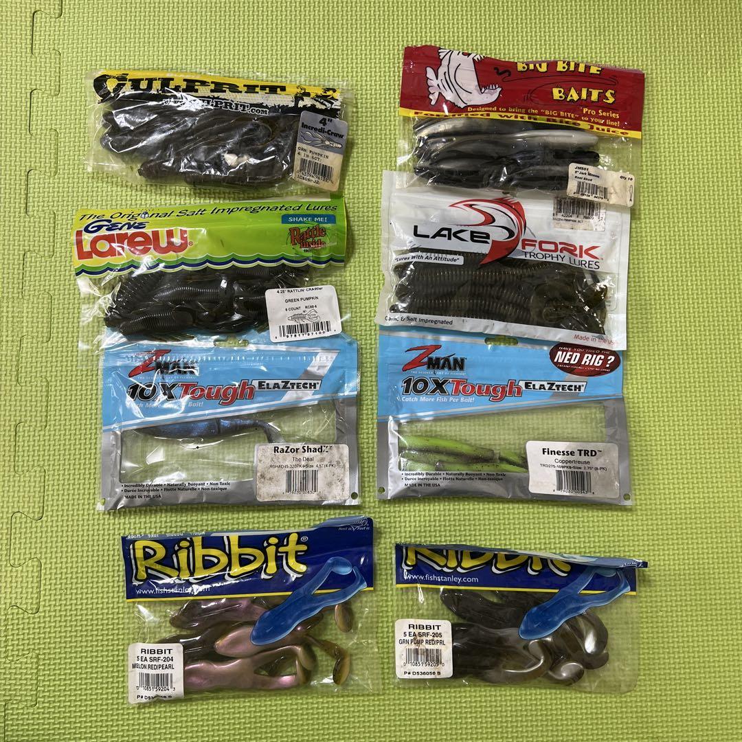 バス釣り　ワーム　ソフトルアー　まとめ売り　68点