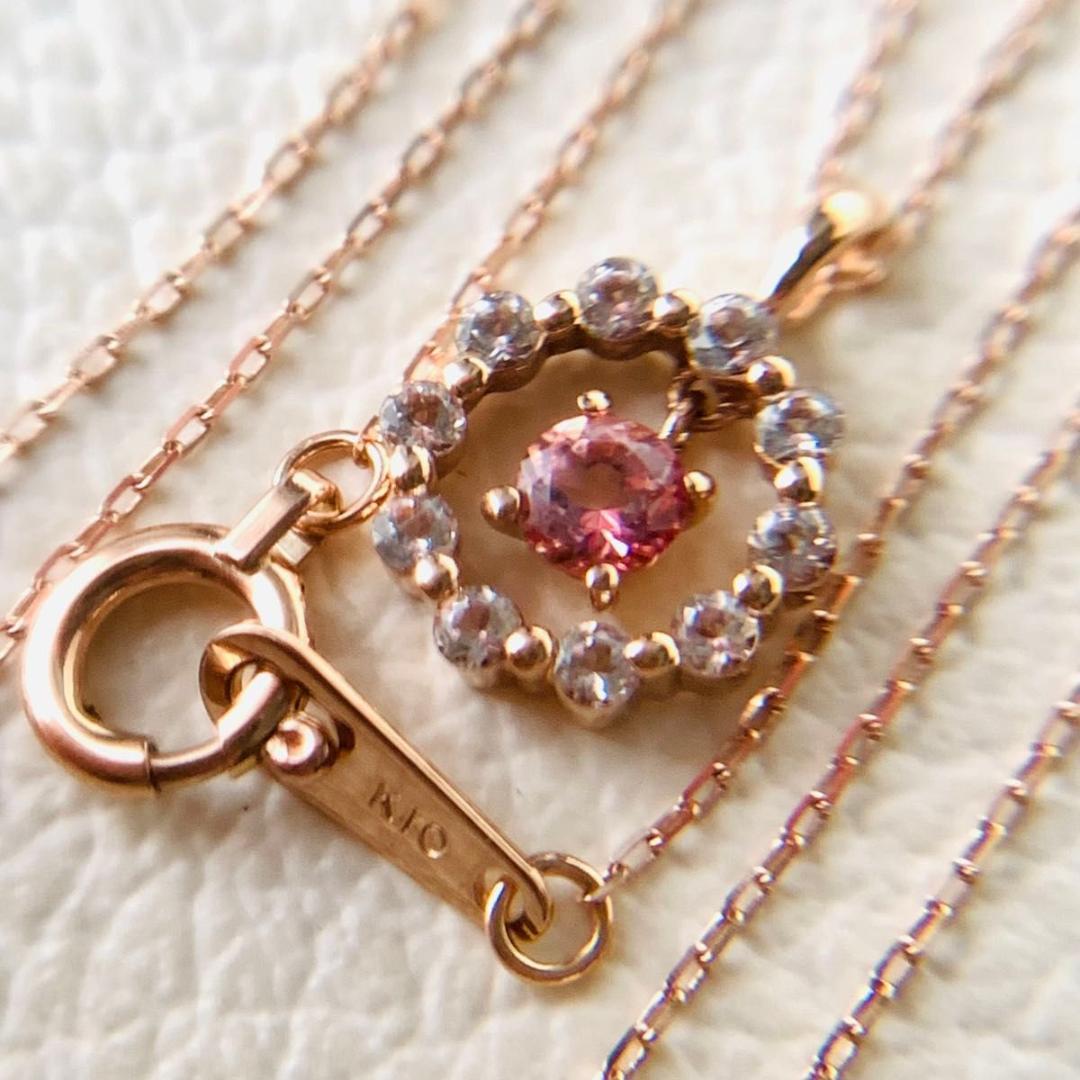 極美品 k10 ジュエリー ツツミ ネックレス ドロップ サークル 揺れる