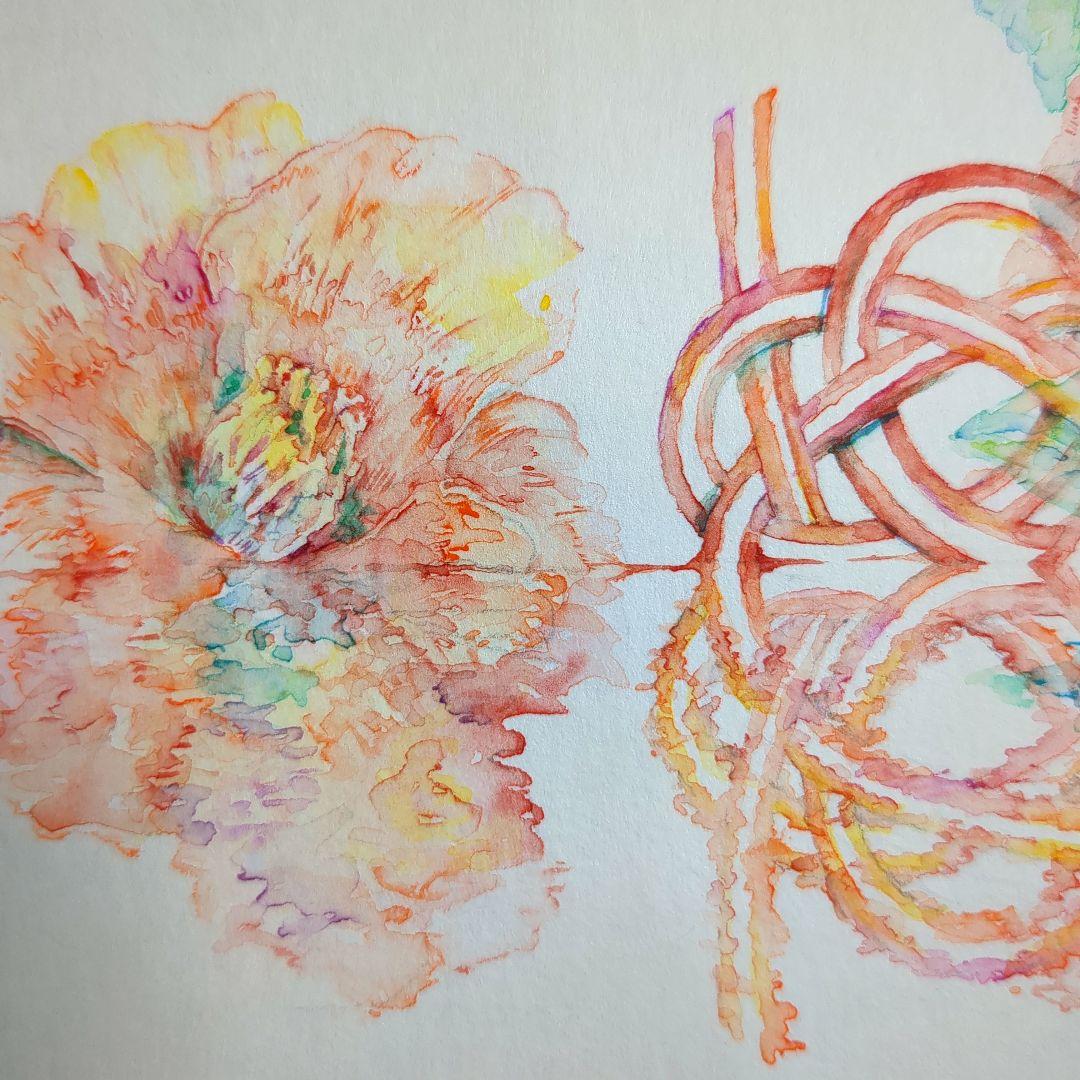つばきの水彩画　原画　A4サイズ