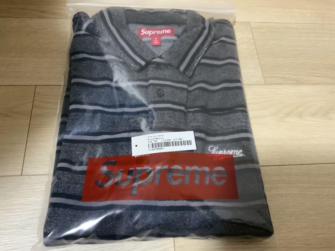 トップス Supreme 24ss Stripe Terry S/S Polo black