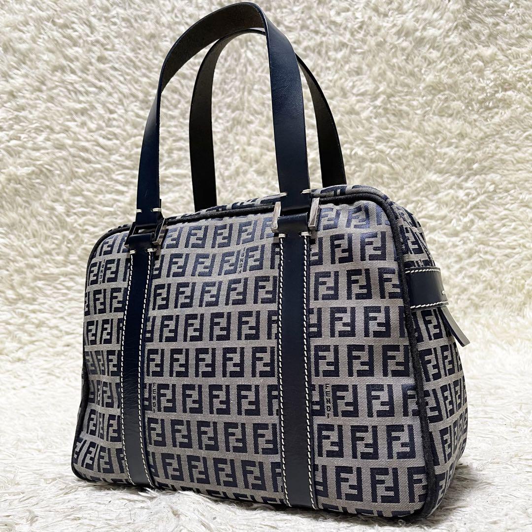 【30％OFF】 美品】FENDI ハンドバッグ レザー キャンバス ズッキーノ バッグ