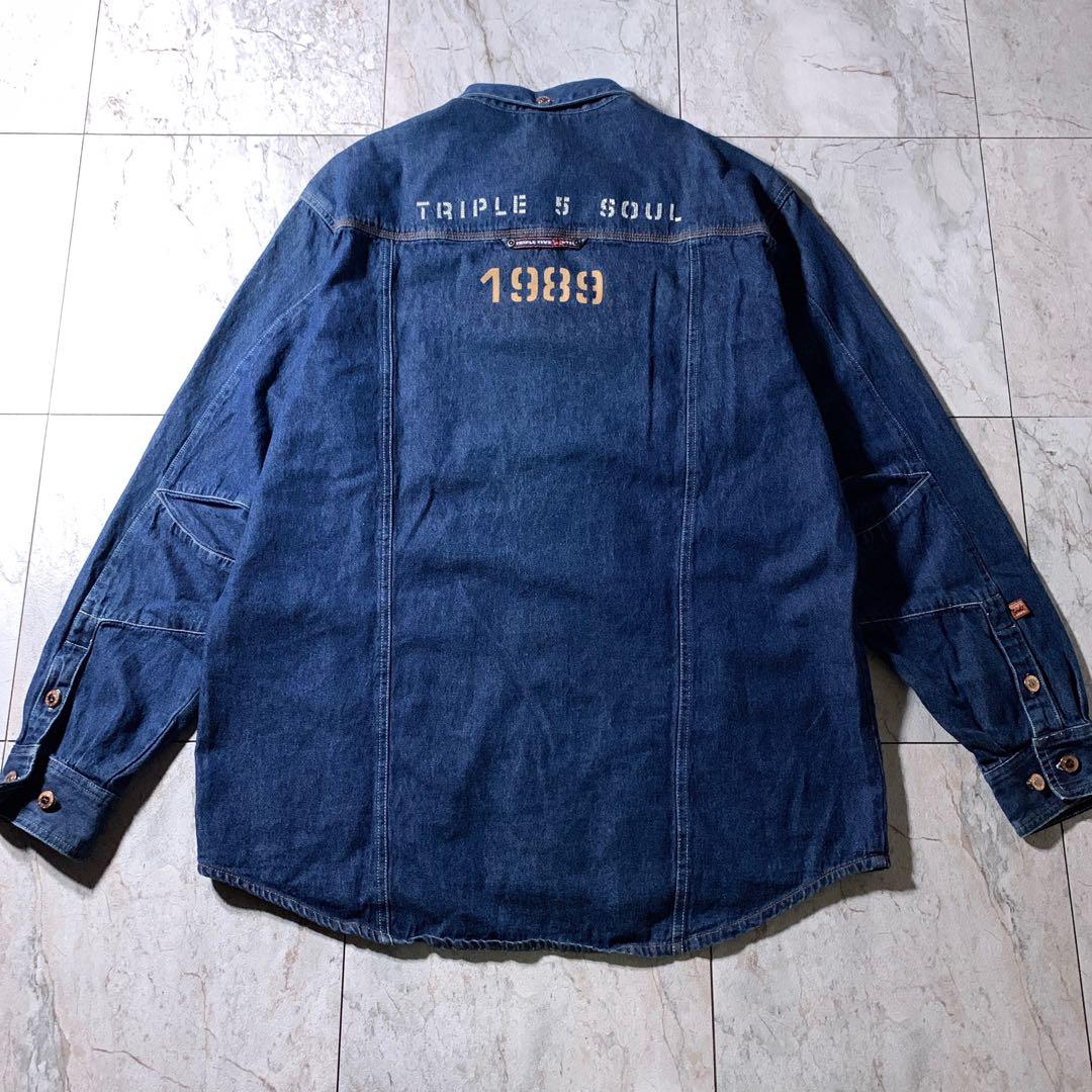 00s 555SOUL デニムシャツ ジャケット HIPHOP B系 y2k