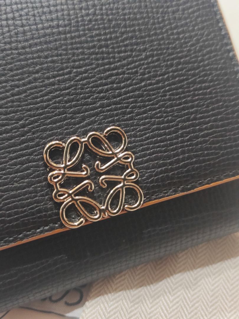 LOEWE ❁ ブラック レザー 三つ折り財布❁
