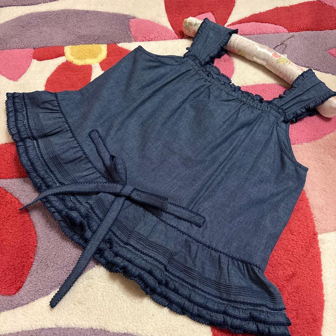 期間お値下げ〜PINK HOUSEダンガリーフリルキャミベスト