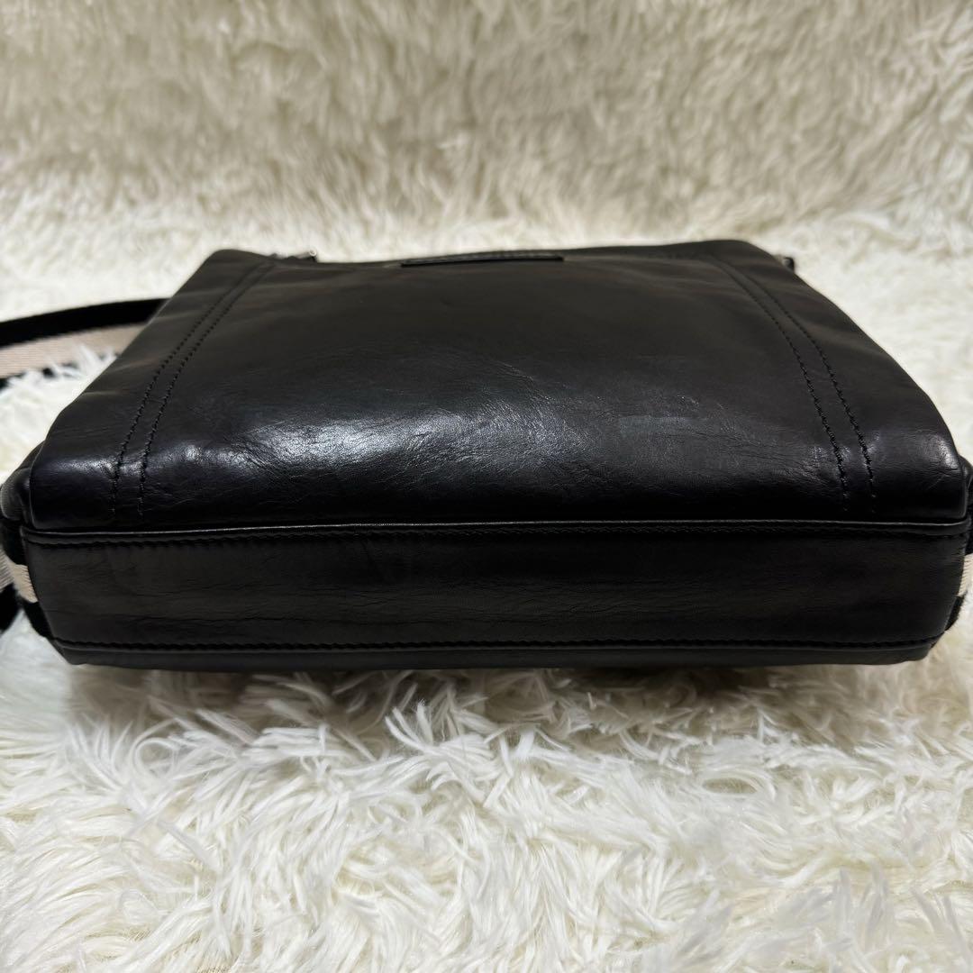 【美品】　BALLY バリー　ショルダーバッグ　レザー　ブラック