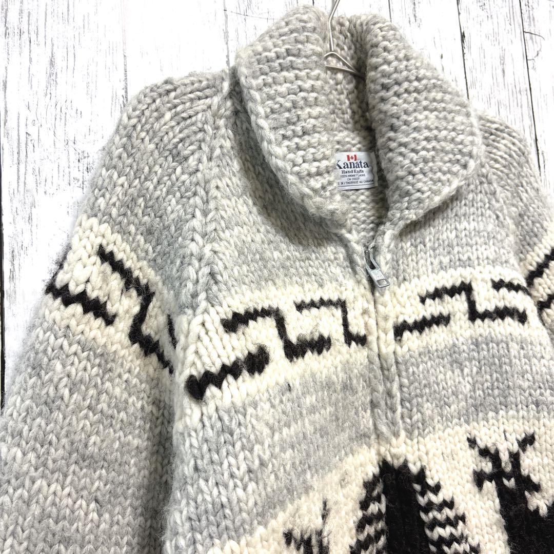 KANATA カナタ カナダ製 カウチンニット・セーター ジップアップ L KANATA カナタ カナダ製 カウチンニット・セーター ジップアップ L