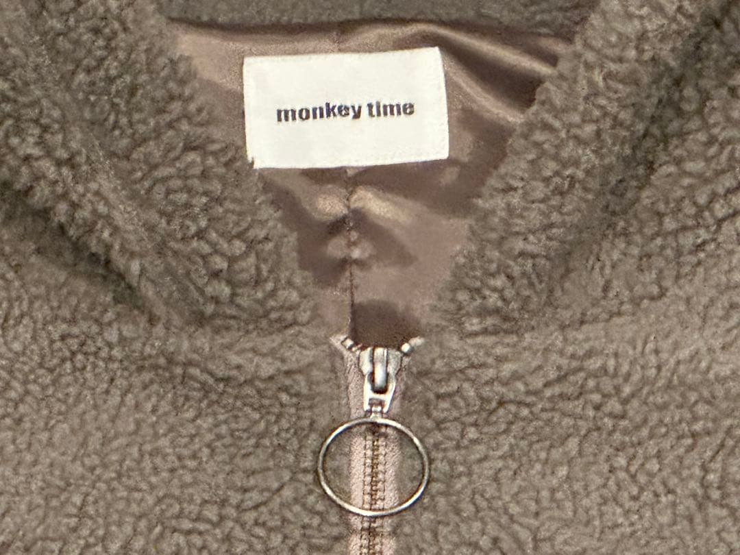 monkey time BOA HOOD JACKET/ボアジャケット ベージュ monkey time BOA HOOD JACKET/ボアジャケット ベージュ