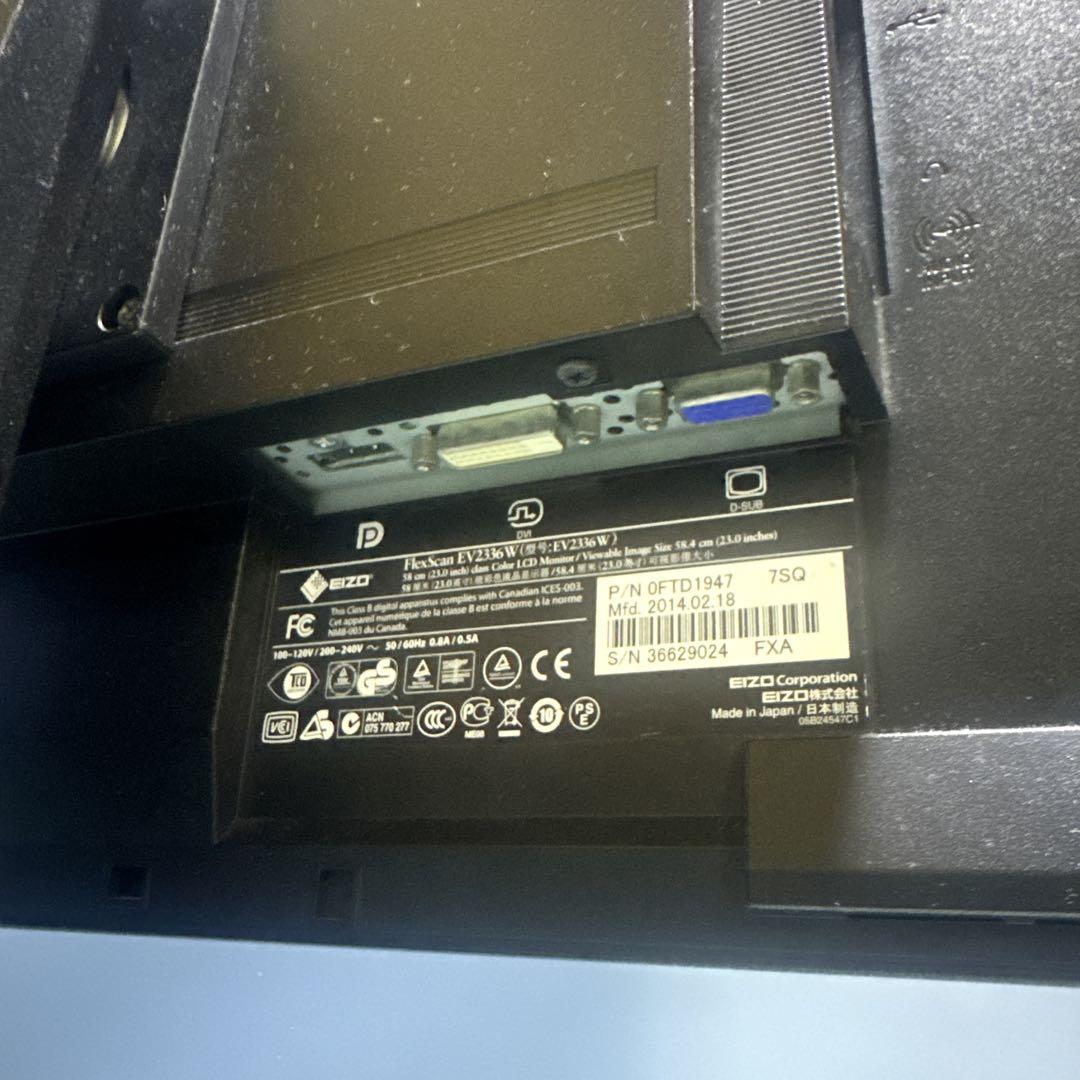 23インチ　ディスプレイ　EIZO モニター FlexScan EV2336W