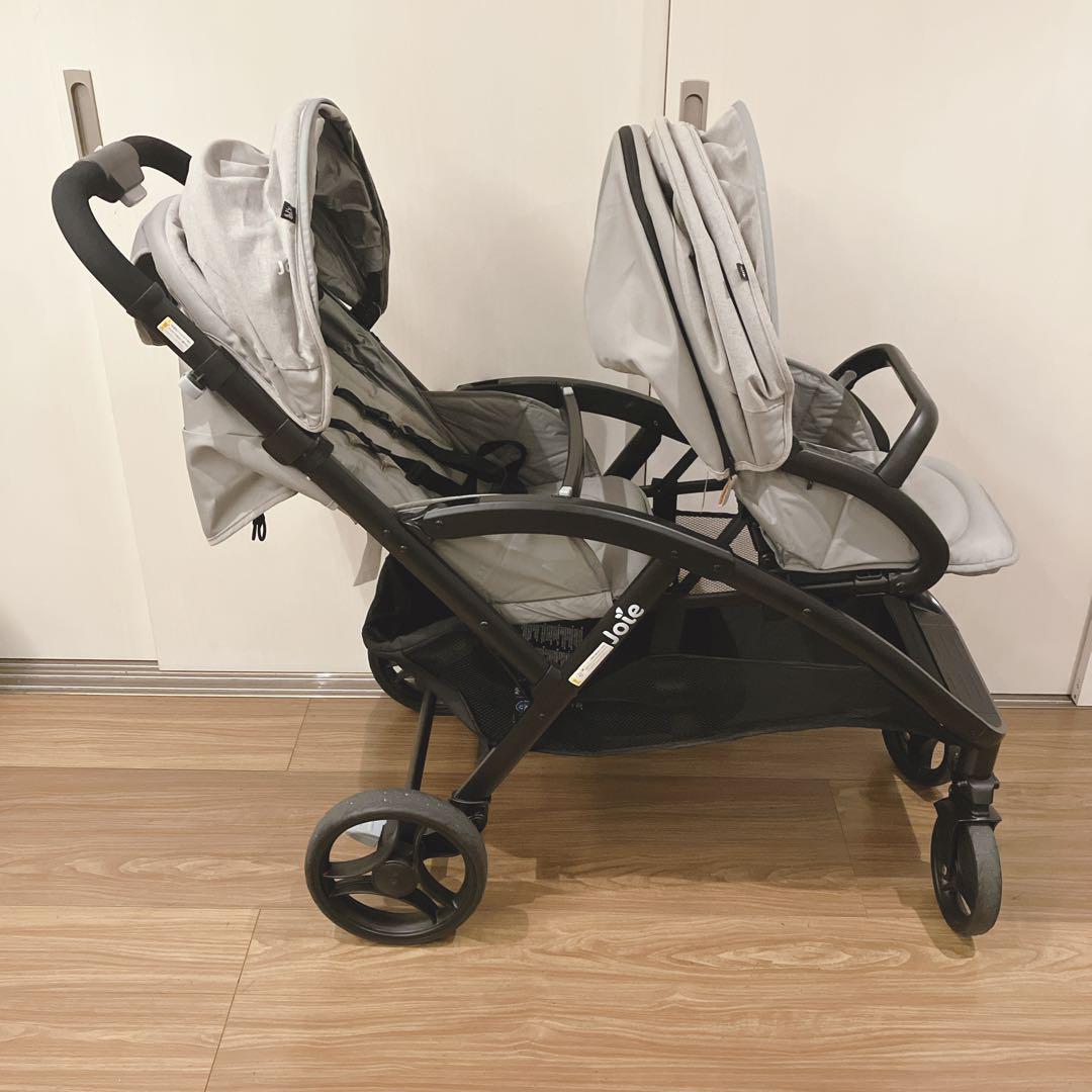 【美品】Joie 2人乗りベビーカー エヴァライトデュオ　グレー