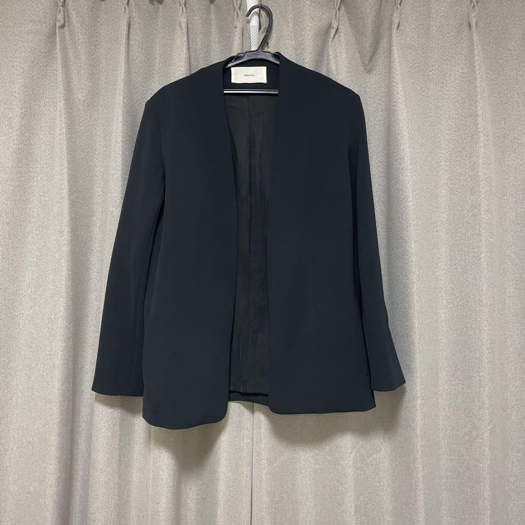 ジャケット・アウター Collarless Twill Jacket