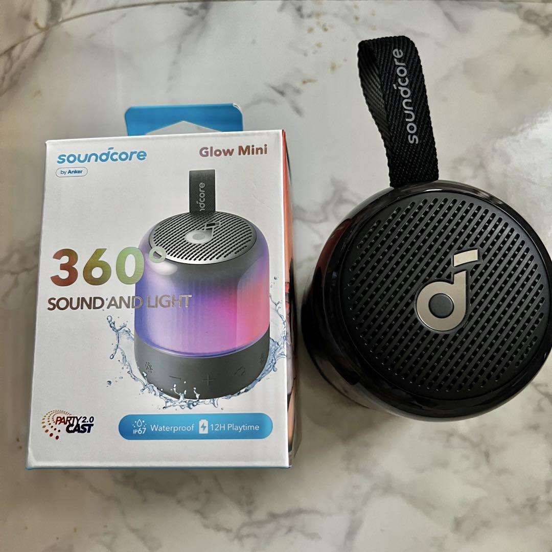 美品　Soundcore Glow Mini ワイヤレススピーカー　充電コード付