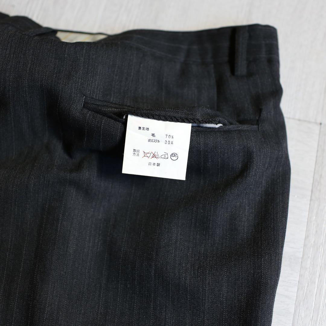 WOOL GABARDINE SIDE TUCK PANTS(S BLACK): Vintage｜THE SHOP