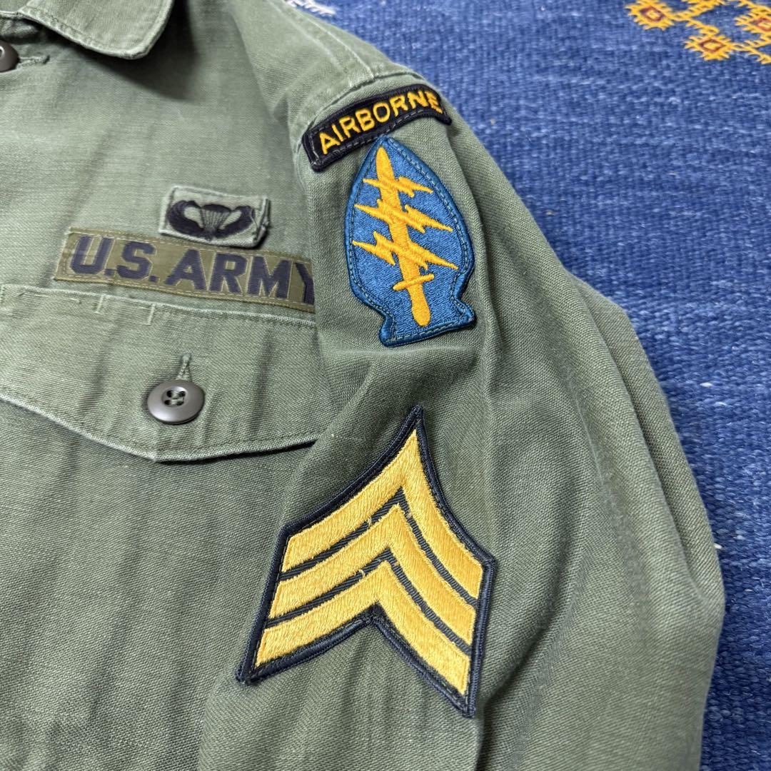 60s US ARMY OG-107 コットン サテン ユーティリティシャツ