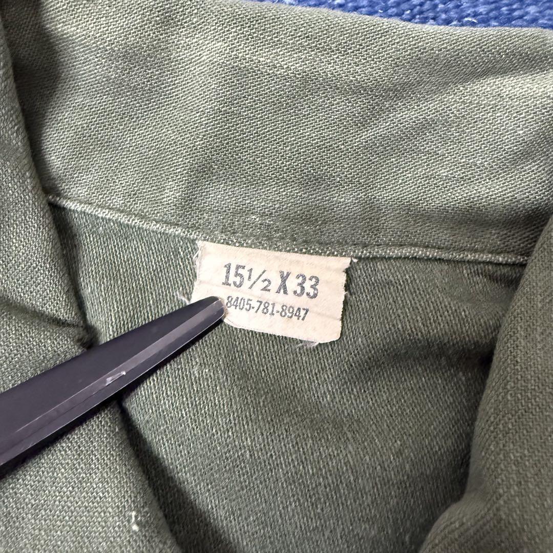 60s US ARMY OG-107 コットン サテン ユーティリティシャツ