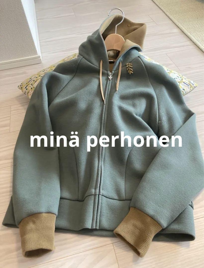 ミナペルホネン slappe パーカー green gray 40