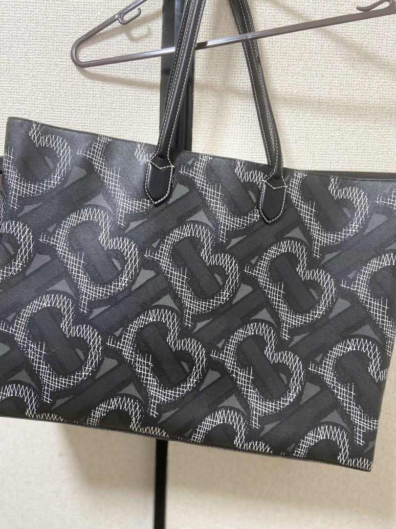 BURBERRY バーバリー モノグラム キャンバス トートバッグ ブラック 黒