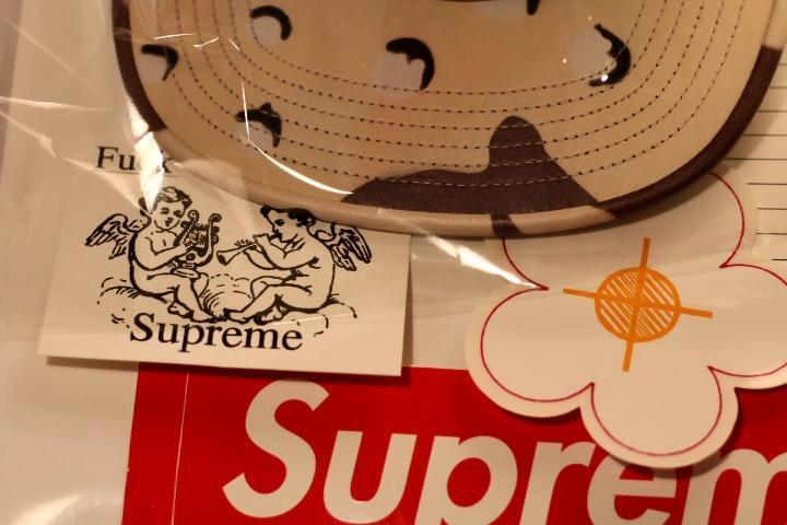 新品 17ss Supreme Leather Camp Cap デザートカモ メンズ