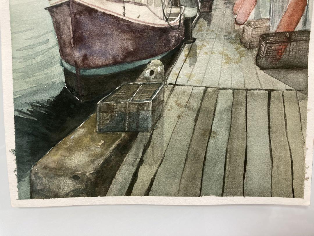 新作人気 船着場の風景 メルカリ - 原画 水彩画 絵画