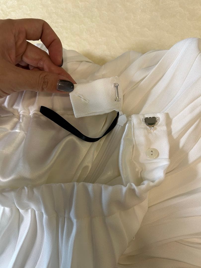 美品★ メッシュドッキングオリガミプリーツスカート