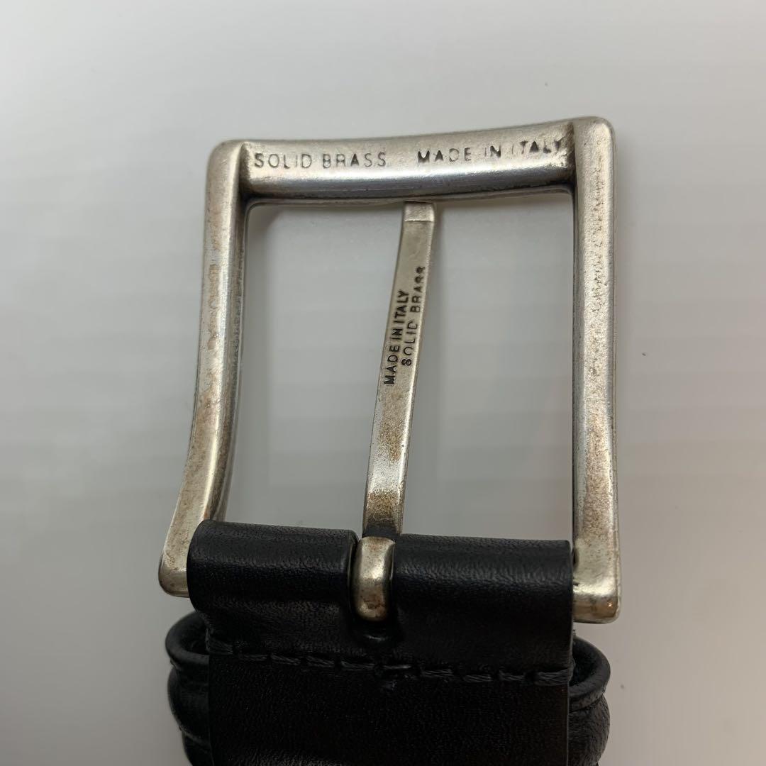 Anderson's 編み込みブラックベルト 100 スエードフラットベルト(100(MEN) Black/ブラック): Anderson's