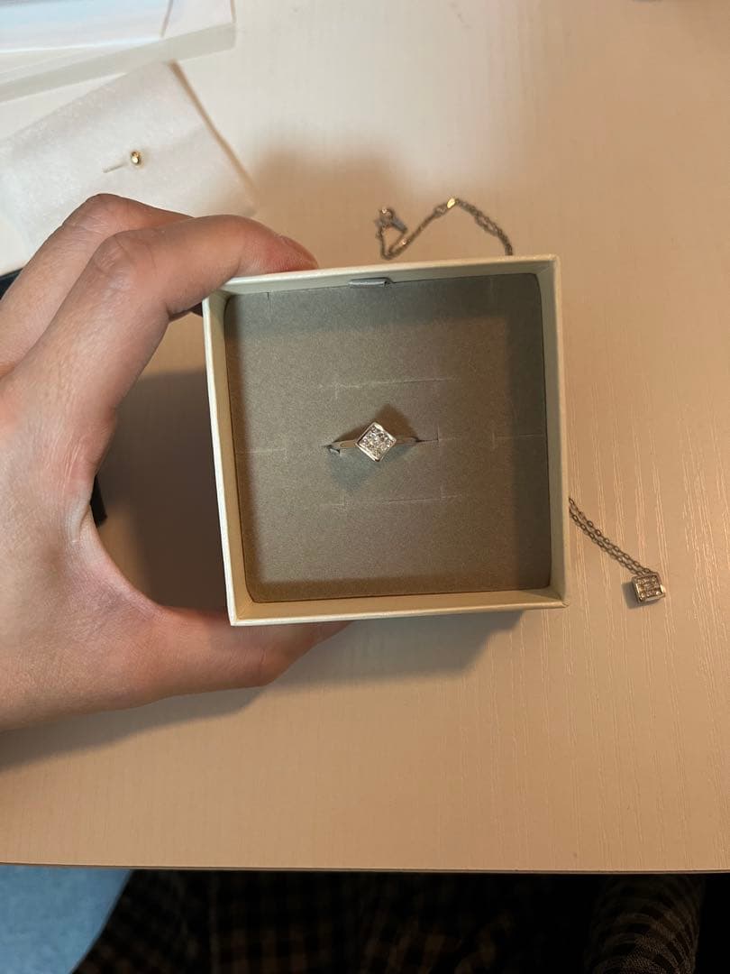 【K18WG】ダイヤモンドリング 約1.5g 9号 ホワイトゴールド