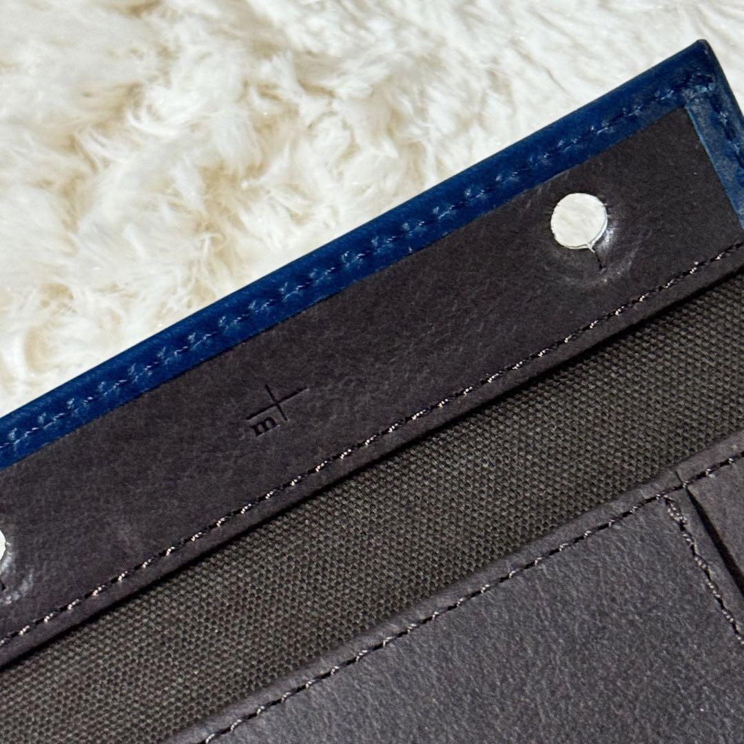 美品✨m+ エムピウ　折り財布　ミッレフォッリエ　レザー　ブルー　ネイビー