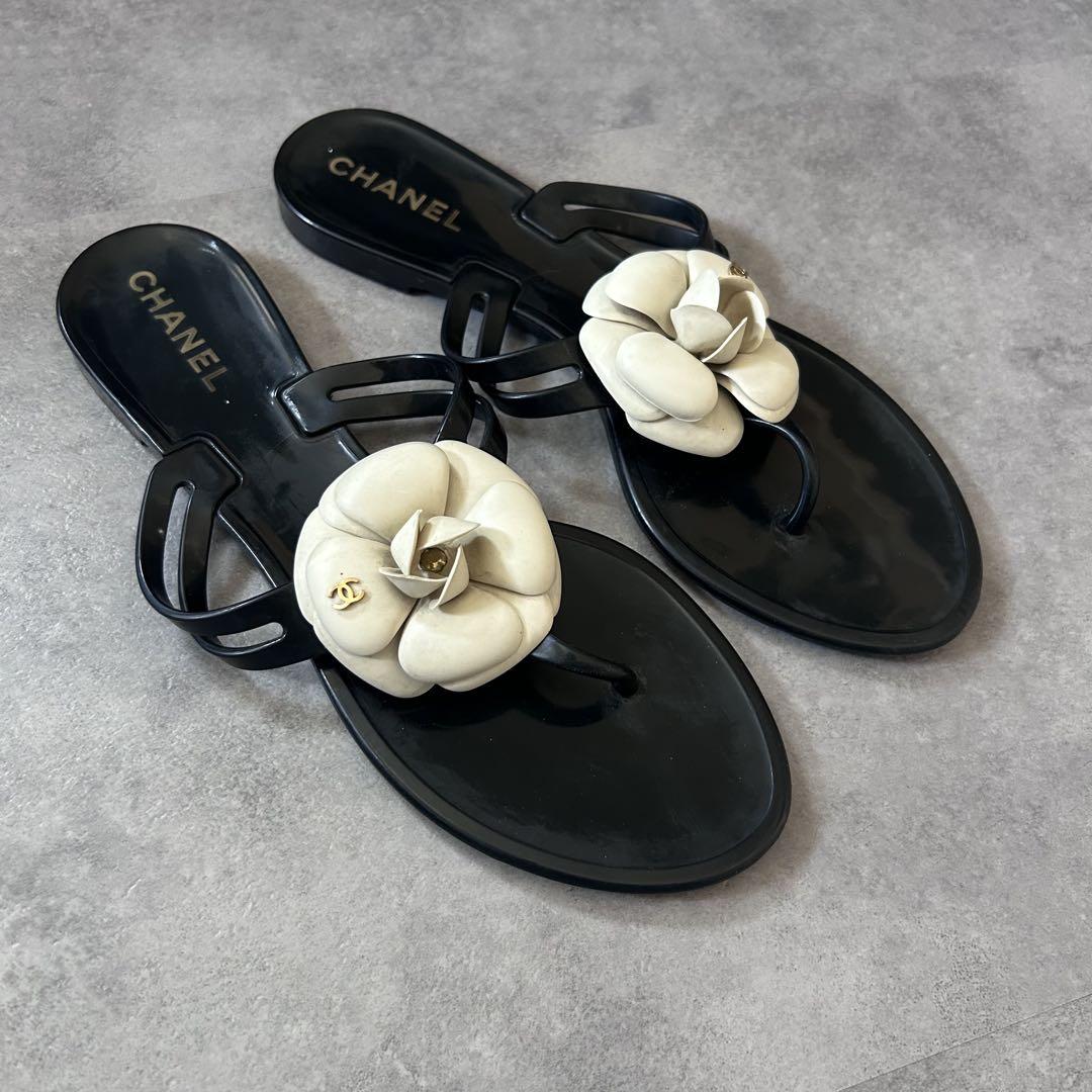 福袋 売れ残り 美品❗️】CHANEL シャネル カメリア トングサンダル サンダル 靴