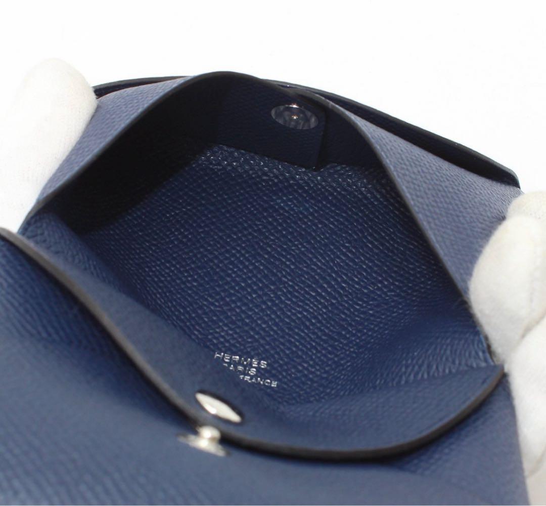 N2899 新品 エルメス レザー カルヴィ デュオ コインケース カードケース