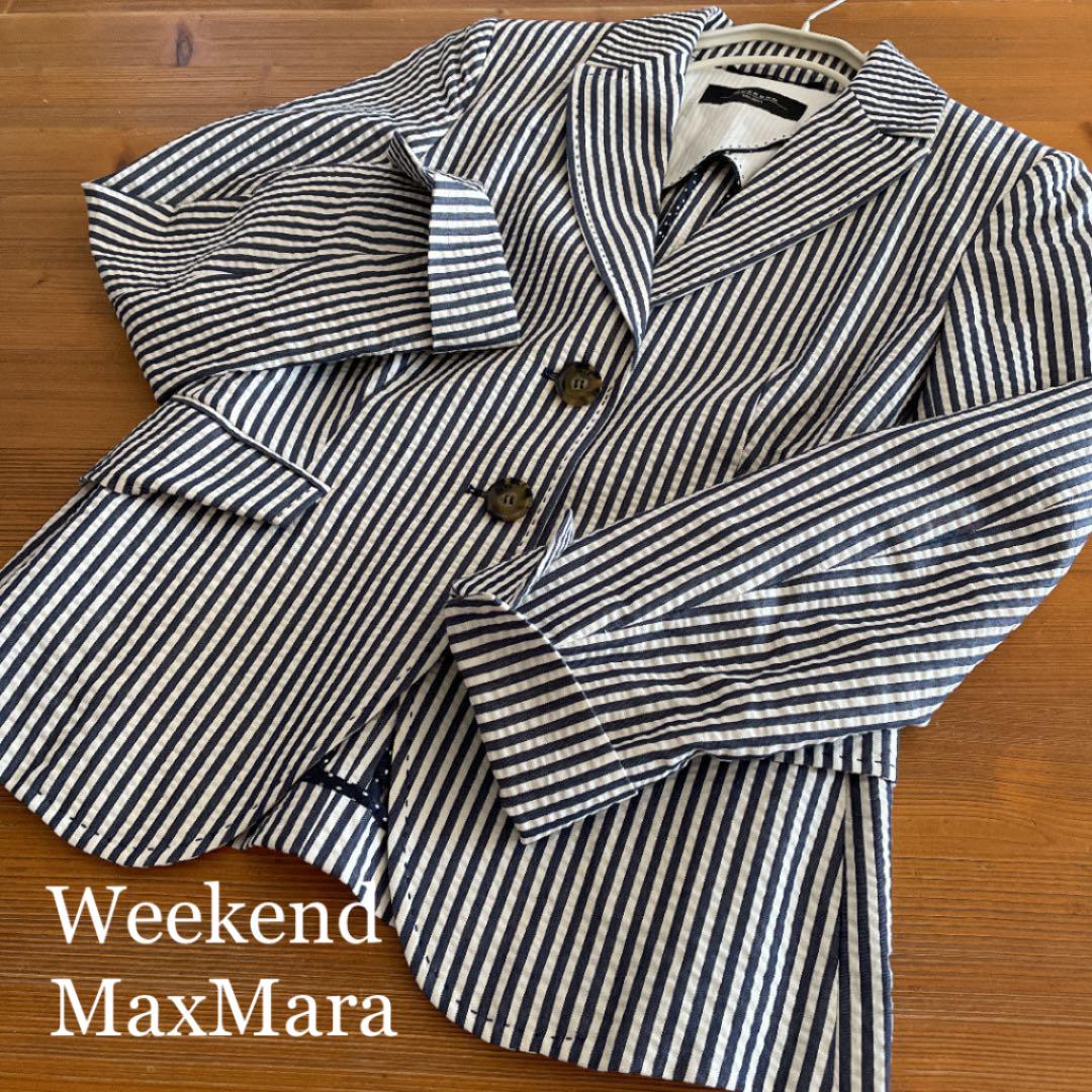 これからの季節に Weekend これからの季節に テーラードジャケット ストライプジャケット MaxMara MaxMara コットン これからの季節に Weekend これからの季節に テーラードジャケット ストライプジャケット MaxMara MaxMara コットン