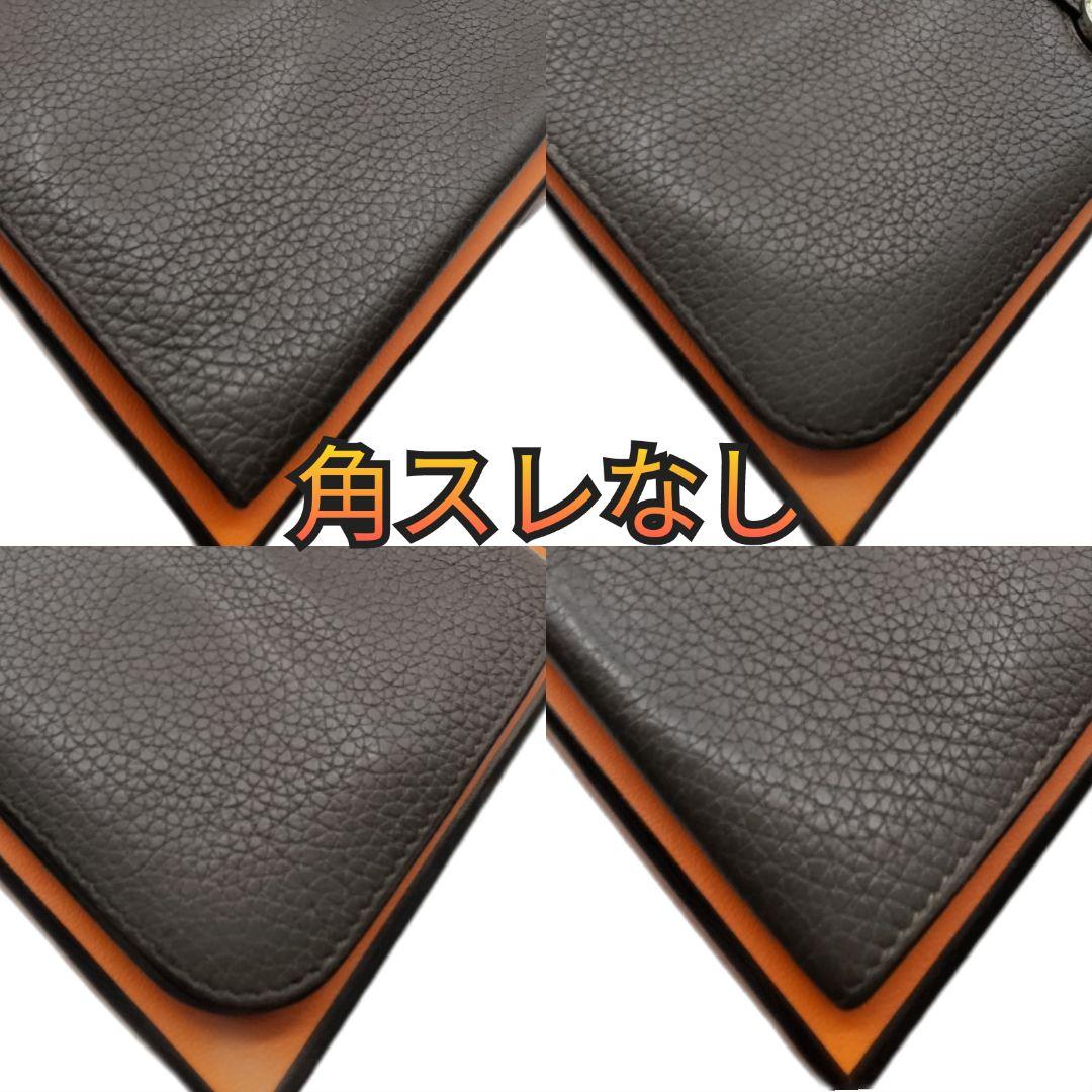 美品✨エルメス　ドゴンロング　□P　刻印　長財布　ブラウン ドゴン