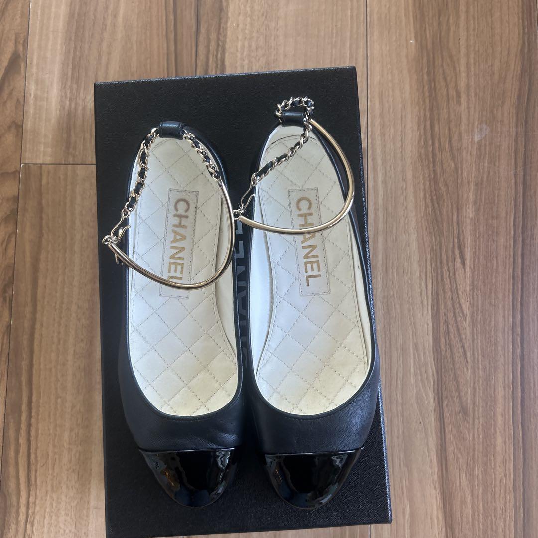 CHANEL バレエフラットシューズ ブラック