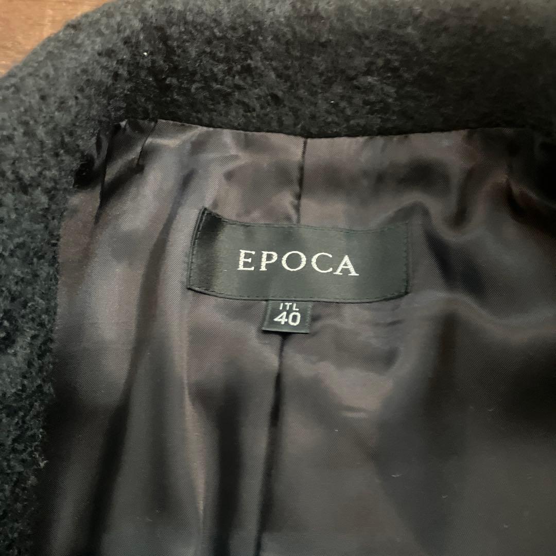 EPoca 黒 ウール ロングコート 40 EPoca 黒 ウール ロングコート 40