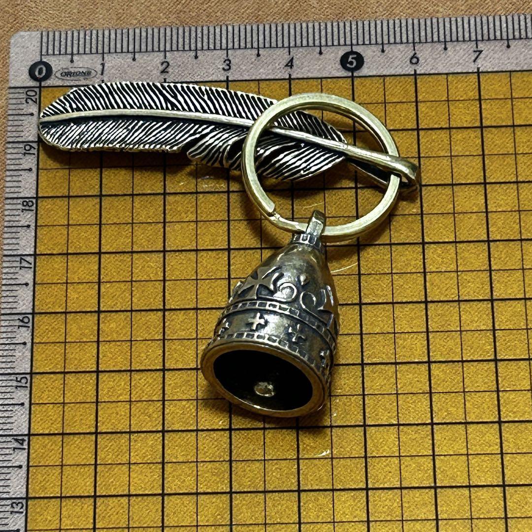 真鍮 ガーディアンベル アイアンクロス フェザー 羽