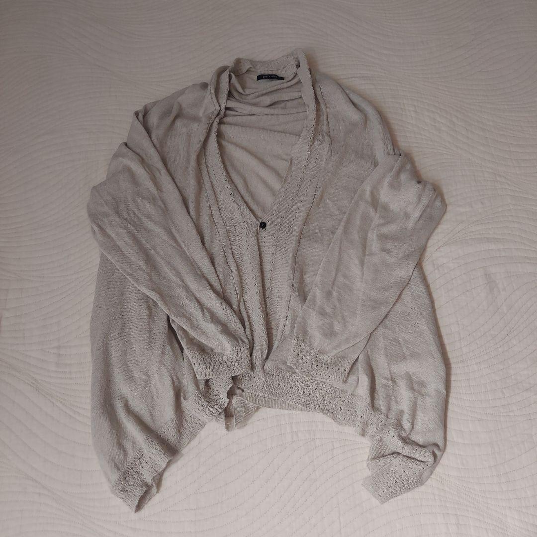 pas de calais　パドカレ　リネン混カーディガン　サイズ36