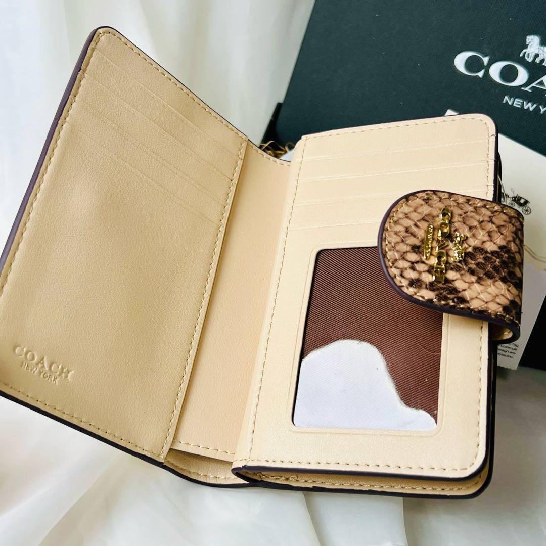 COACH コーチ 二つ折り財布 ホワイト×パイソン スナップ開閉式 新品未使用 mdprevattcaulkingandwaterproofing.com