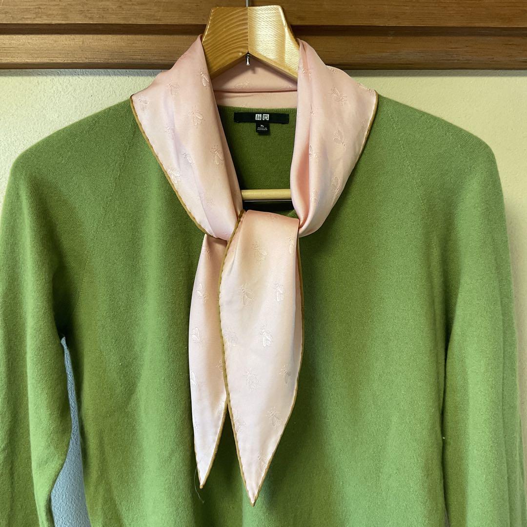 【美品】HERMES エルメス　スカーフ　ロサンジュ　ミニ　蜜蜂柄