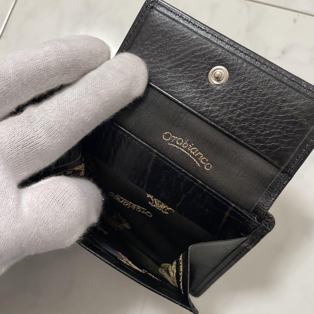 【新品未使用】Orobianco オロビアンコ 牛革 二つ折り財布 ブラック