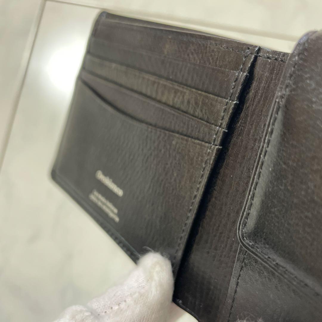 【新品未使用】Orobianco オロビアンコ 牛革 二つ折り財布 ブラック