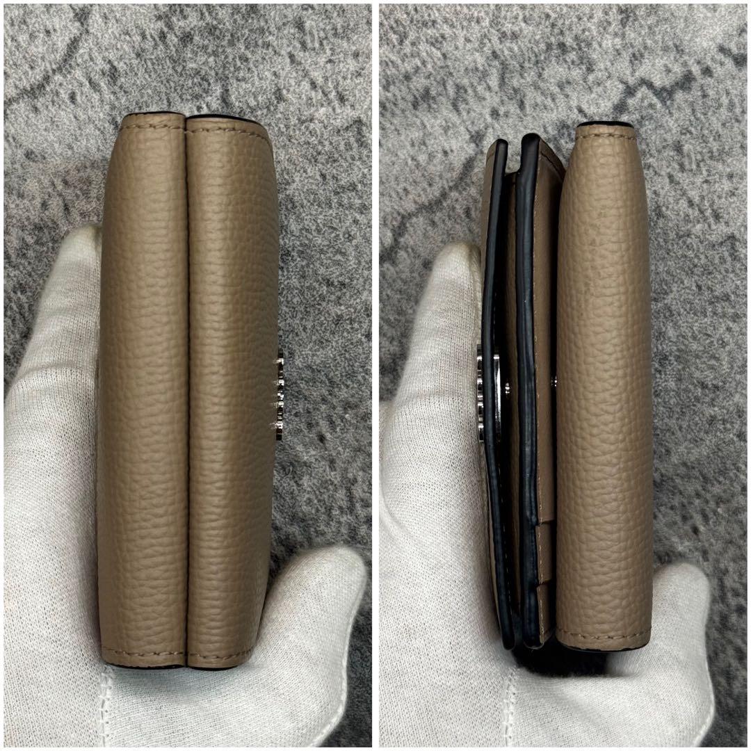 未使用級 現行✨ロエベ アナグラム トライフォールドウォレット 三つ折り サンド