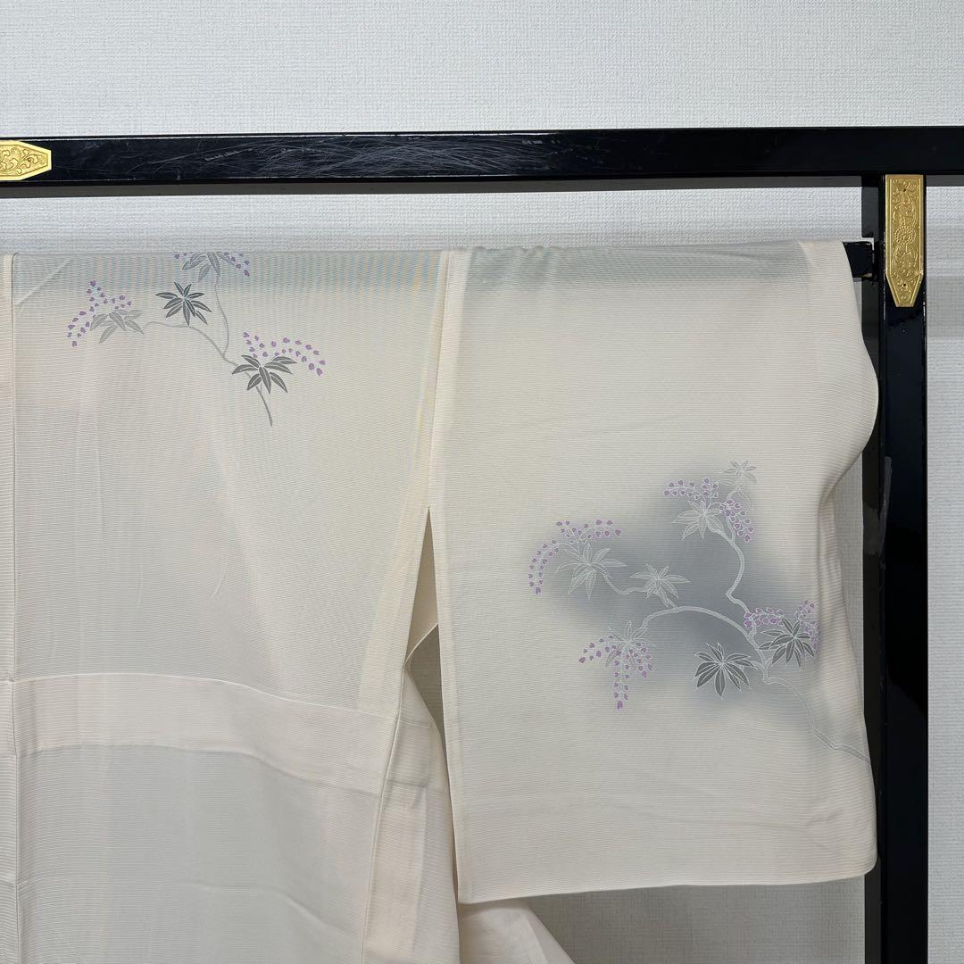 夏着物 絽 付下げ 裄66 やまと誂え 美しい花模様 着物 正絹 RK